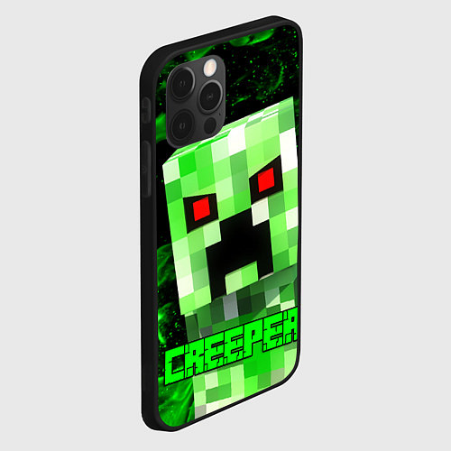 Чехол iPhone 12 Pro Max MINECRAFT CREEPER / 3D-Черный – фото 2