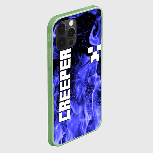 Чехол iPhone 12 Pro Max MINECRAFT CREEPER / 3D-Салатовый – фото 2