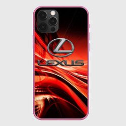 Чехол для iPhone 12 Pro Max LEXUS, цвет: 3D-малиновый