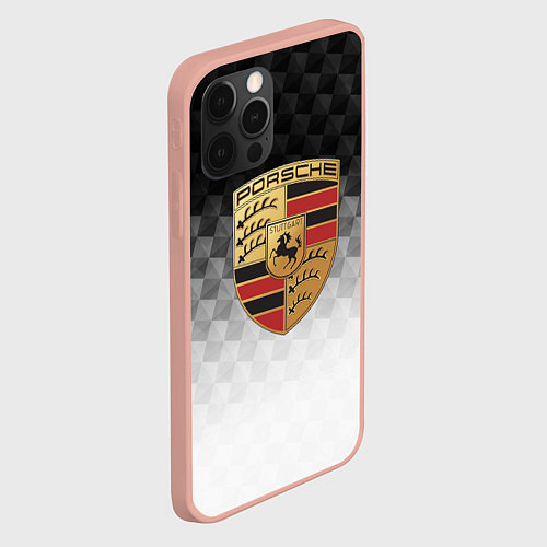 Чехол iPhone 12 Pro Max PORSCHE / 3D-Светло-розовый – фото 2