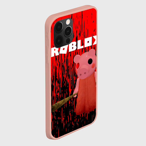 Чехол iPhone 12 Pro Max Roblox Piggy / 3D-Светло-розовый – фото 2