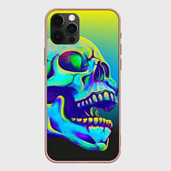 Чехол для iPhone 12 Pro Max Neon skull, цвет: 3D-светло-розовый