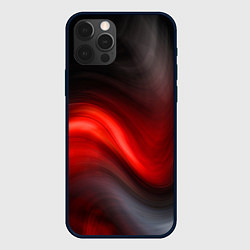 Чехол для iPhone 12 Pro Max BLACK RED WAVES АБСТРАКЦИЯ, цвет: 3D-черный