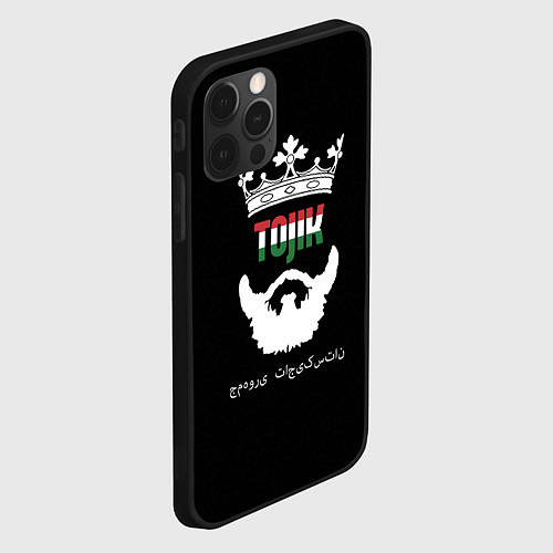 Чехол iPhone 12 Pro Max Таджикистан - король / 3D-Черный – фото 2