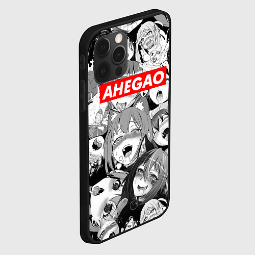 Чехол iPhone 12 Pro Max AHEGAO АХЕГАО / 3D-Черный – фото 2