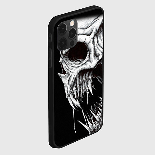 Чехол iPhone 12 Pro Max Череп Z / 3D-Черный – фото 2
