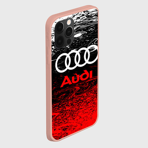 Чехол iPhone 12 Pro Max AUDI / 3D-Светло-розовый – фото 2