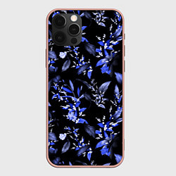 Чехол для iPhone 12 Pro Max Ночные цветы, цвет: 3D-светло-розовый