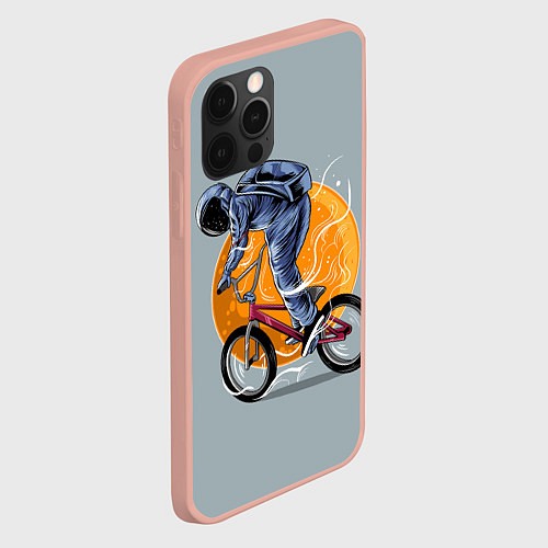 Чехол iPhone 12 Pro Max Космический велосипедист Z / 3D-Светло-розовый – фото 2