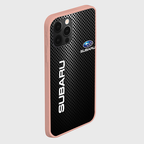 Чехол iPhone 12 Pro Max SUBARU / 3D-Светло-розовый – фото 2