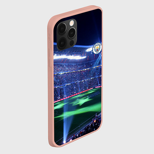 Чехол iPhone 12 Pro Max FC MANCHESTER CITY / 3D-Светло-розовый – фото 2