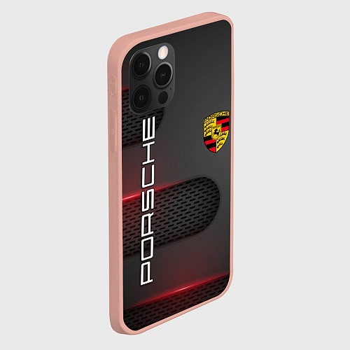 Чехол iPhone 12 Pro Max PORSCHE / 3D-Светло-розовый – фото 2