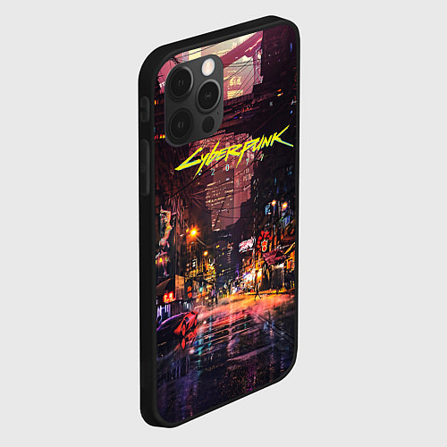 Чехол iPhone 12 Pro Max CYBERPUNK 2077:КИБЕРПАНК S / 3D-Черный – фото 2