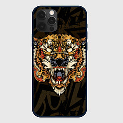 Чехол для iPhone 12 Pro Max Тигровый стимпанк Tiger, цвет: 3D-черный