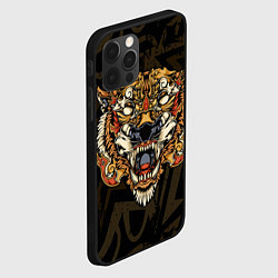 Чехол для iPhone 12 Pro Max Тигровый стимпанк Tiger, цвет: 3D-черный — фото 2