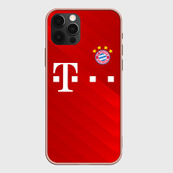 Чехол для iPhone 12 Pro Max FC Bayern Munchen, цвет: 3D-светло-розовый