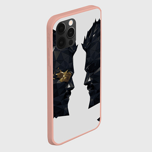 Чехол iPhone 12 Pro Max Отражение Адама Дженсена Deus Ex / 3D-Светло-розовый – фото 2