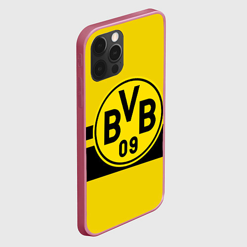 Чехол iPhone 12 Pro Max BORUSSIA DORTMUND / 3D-Малиновый – фото 2