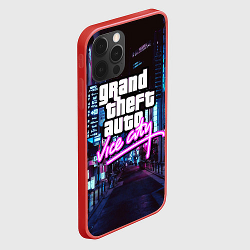 Чехол iPhone 12 Pro Max GTA / 3D-Красный – фото 2