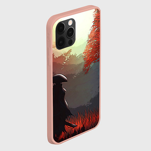 Чехол iPhone 12 Pro Max Самурай / 3D-Светло-розовый – фото 2