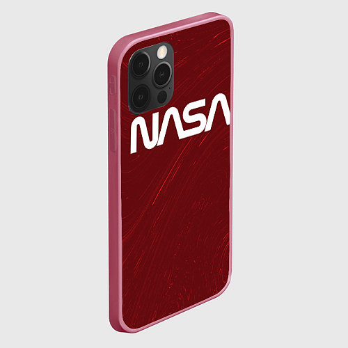 Чехол iPhone 12 Pro Max NASA НАСА / 3D-Малиновый – фото 2