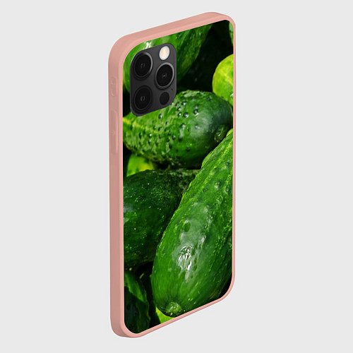 Чехол iPhone 12 Pro Max Огурцы / 3D-Светло-розовый – фото 2
