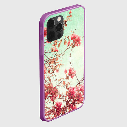 Чехол iPhone 12 Pro Max Цветы / 3D-Сиреневый – фото 2