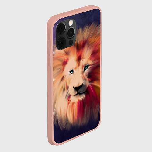 Чехол iPhone 12 Pro Max Звездный Лев / 3D-Светло-розовый – фото 2