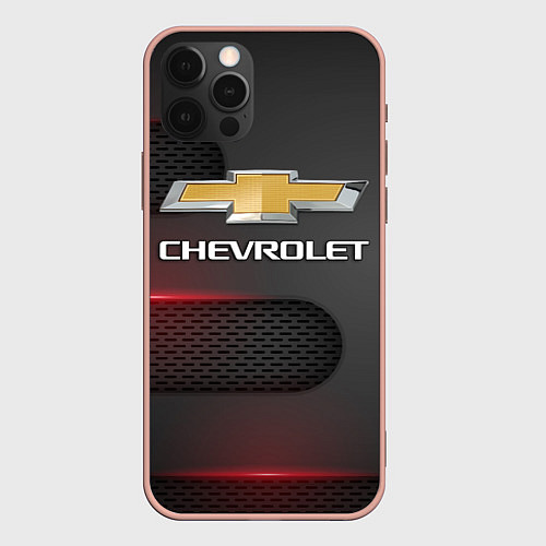 Чехол iPhone 12 Pro Max CHEVROLET / 3D-Светло-розовый – фото 1