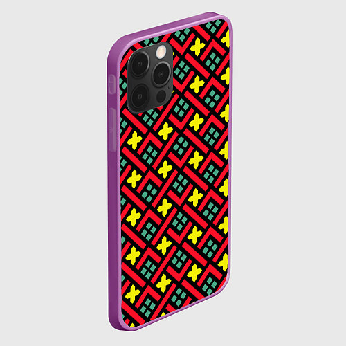 Чехол iPhone 12 Pro Max Abstract cross armor / 3D-Сиреневый – фото 2