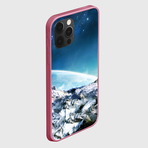Чехол iPhone 12 Pro Max Космос S / 3D-Малиновый – фото 2
