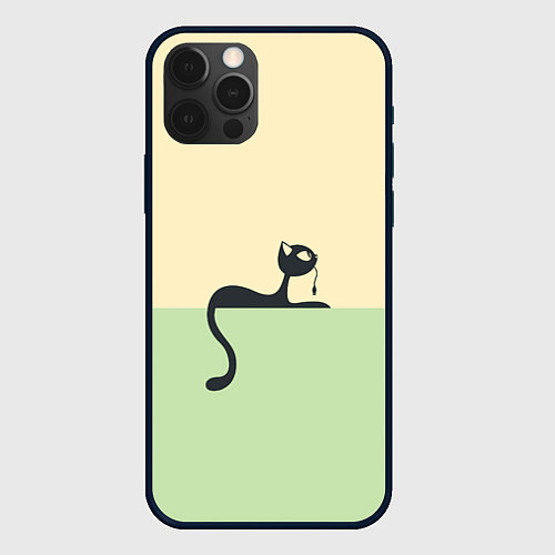 Чехол iPhone 12 Pro Max Чёрный кот на ярком фоне / 3D-Черный – фото 1