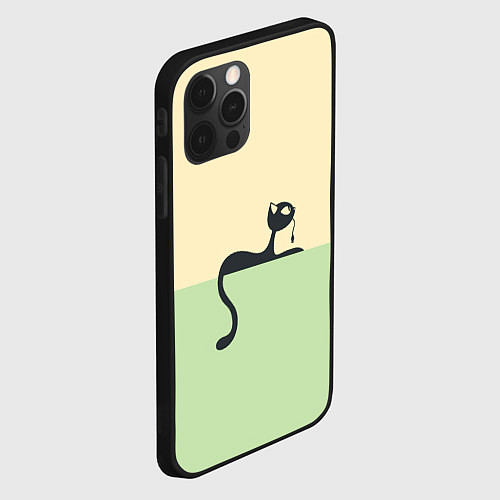 Чехол iPhone 12 Pro Max Чёрный кот на ярком фоне / 3D-Черный – фото 2