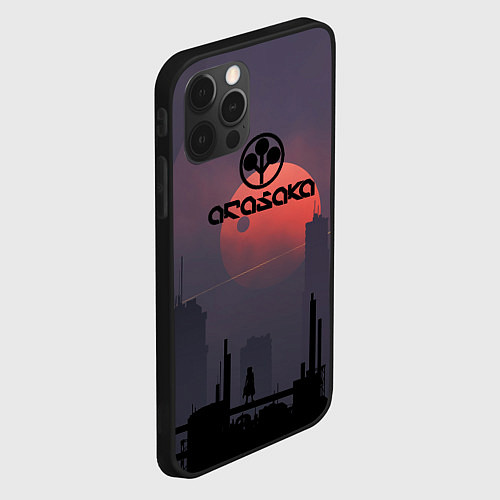 Чехол iPhone 12 Pro Max Cyberpunk 2077 - Arasaka / 3D-Черный – фото 2
