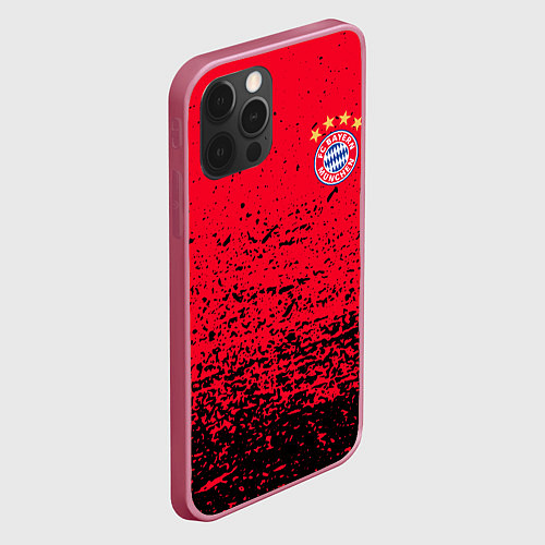 Чехол iPhone 12 Pro Max BAYERN MUNCHEN / 3D-Малиновый – фото 2