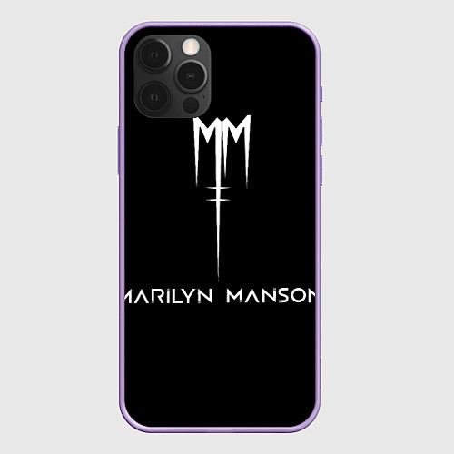 Чехол iPhone 12 Pro Max Marilyn Manson / 3D-Сиреневый – фото 1