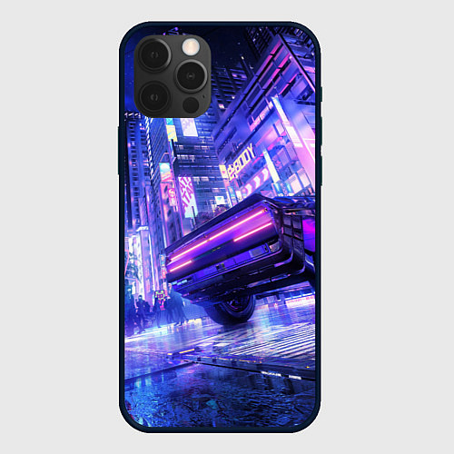 Чехол iPhone 12 Pro Max Cyberpunk city / 3D-Черный – фото 1