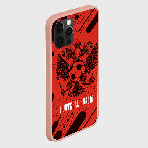 Чехол iPhone 12 Pro Max FOOTBALL RUSSIA Футбол / 3D-Светло-розовый – фото 2