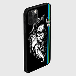 Чехол для iPhone 12 Pro Max Узбекистан - суровый лев, цвет: 3D-черный — фото 2