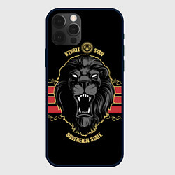 Чехол для iPhone 12 Pro Max Кыргызстан - черный лев, цвет: 3D-черный