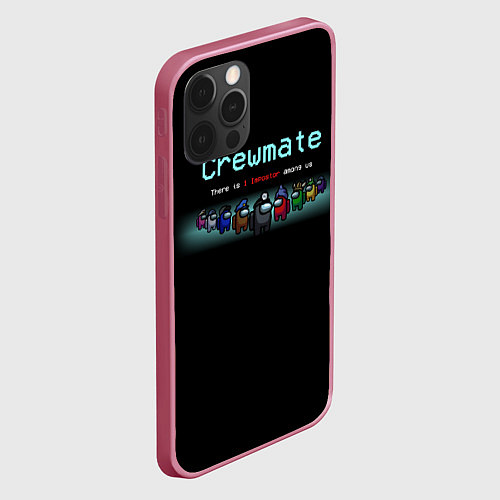 Чехол iPhone 12 Pro Max Among us / 3D-Малиновый – фото 2