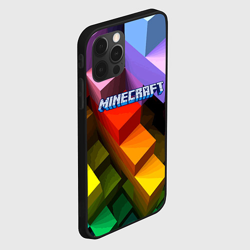 Чехол iPhone 12 Pro Max Minecraft - pattern / 3D-Черный – фото 2