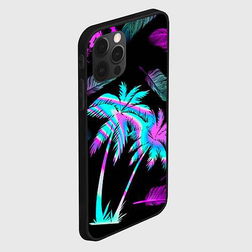 Чехол iPhone 12 Pro Max Неоновое лето / 3D-Черный – фото 2