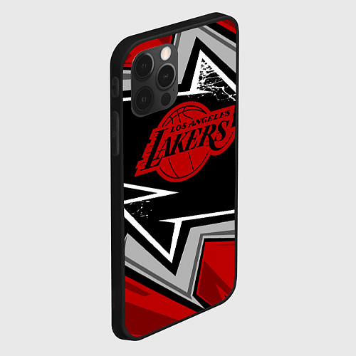 Чехол iPhone 12 Pro Max LA LAKERS RED / 3D-Черный – фото 2