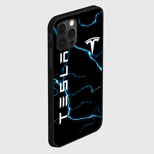 Чехол iPhone 12 Pro Max TESLA / 3D-Черный – фото 2