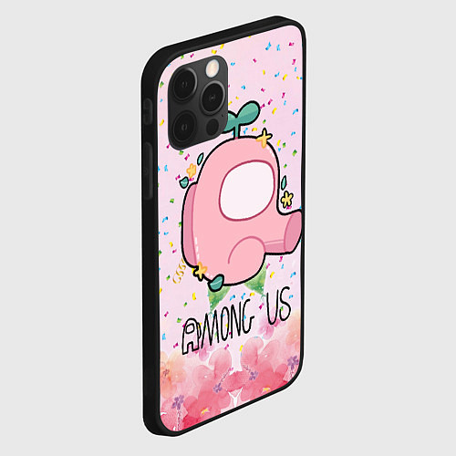 Чехол iPhone 12 Pro Max Among Us girl / 3D-Черный – фото 2