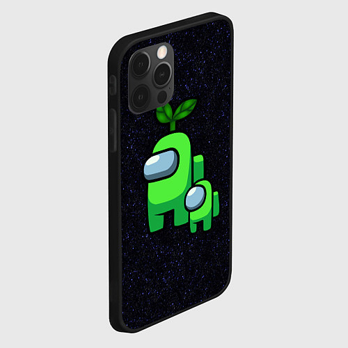 Чехол iPhone 12 Pro Max Among us Lime kid lime / 3D-Черный – фото 2