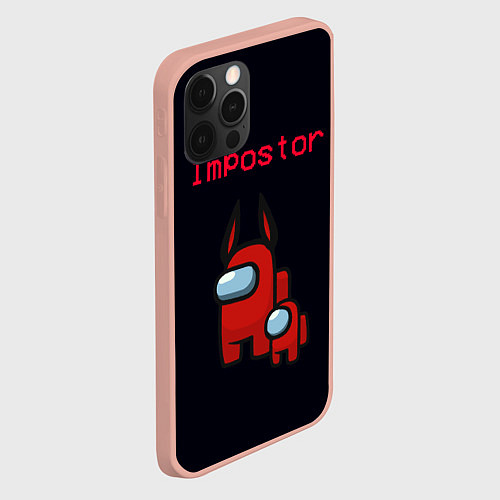 Чехол iPhone 12 Pro Max Among us Impostor / 3D-Светло-розовый – фото 2