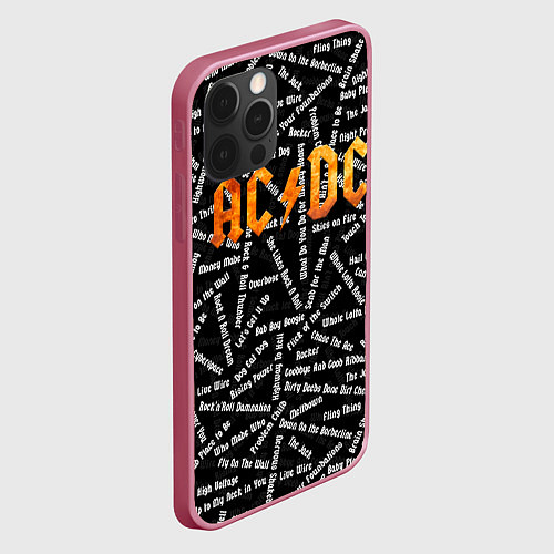 Чехол iPhone 12 Pro Max ACDC SONGS Z / 3D-Малиновый – фото 2