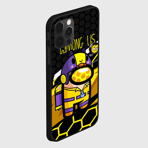 Чехол iPhone 12 Pro Max Among us пчела / 3D-Черный – фото 2
